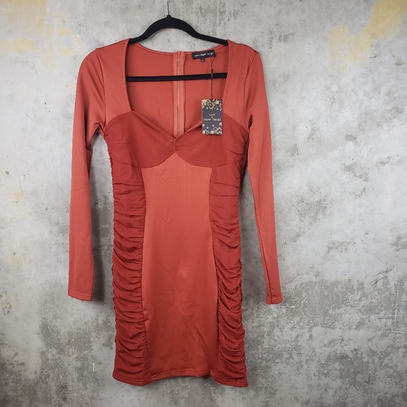 ASOS MESH RUCHED MINI DRESS - Picture 6 of 11